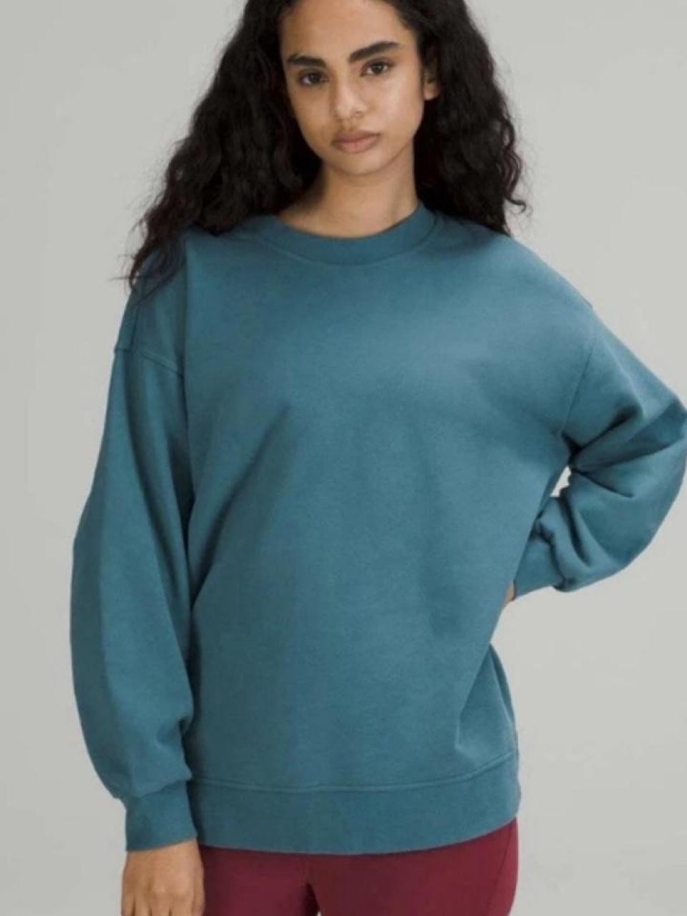 lululemon athletica Perfectly Oversized Relaxed Crewneck Sweater in Teal Blue